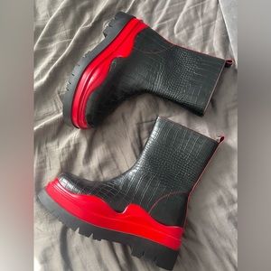 Azalea Wang Red/ Black boot